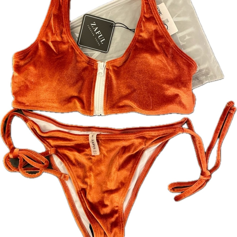 NWT Zaful Brown Velvet Bikini